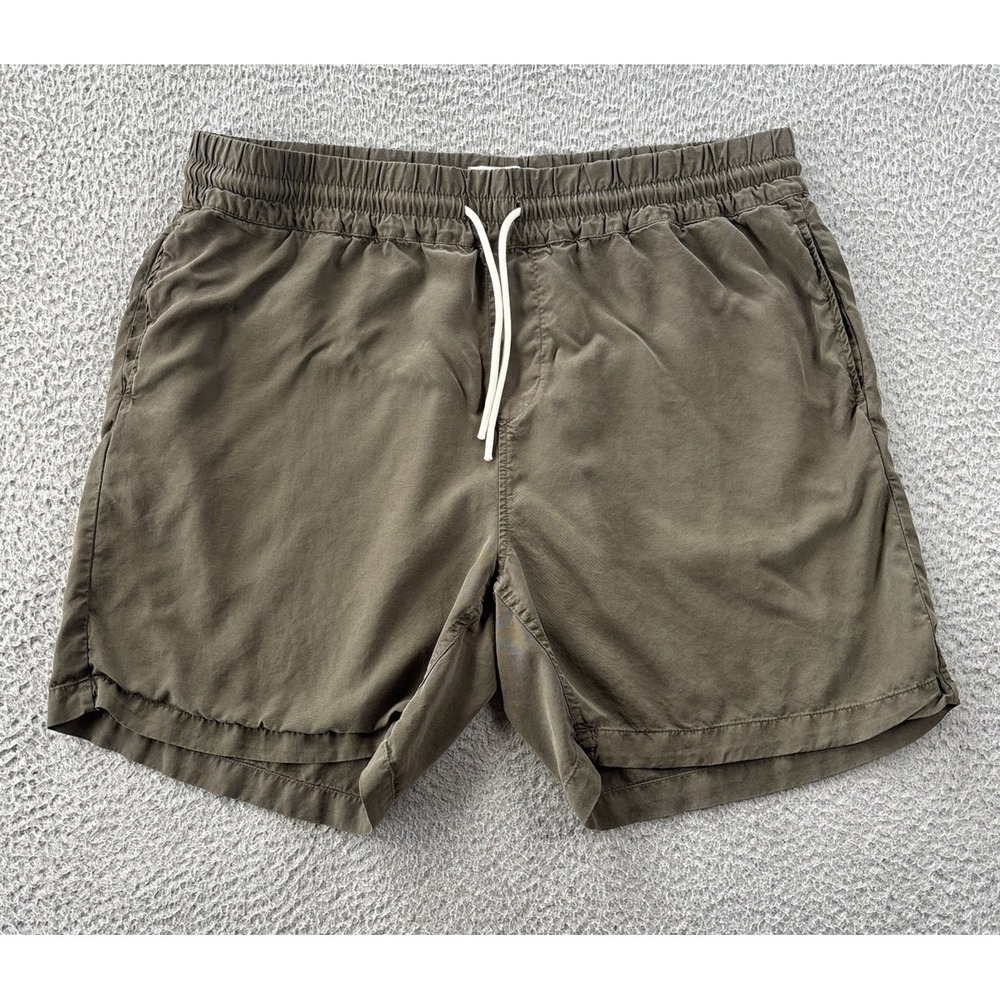 Portuguese Flannel Dogtown Shorts Mens Large Green Tencel Drawstring